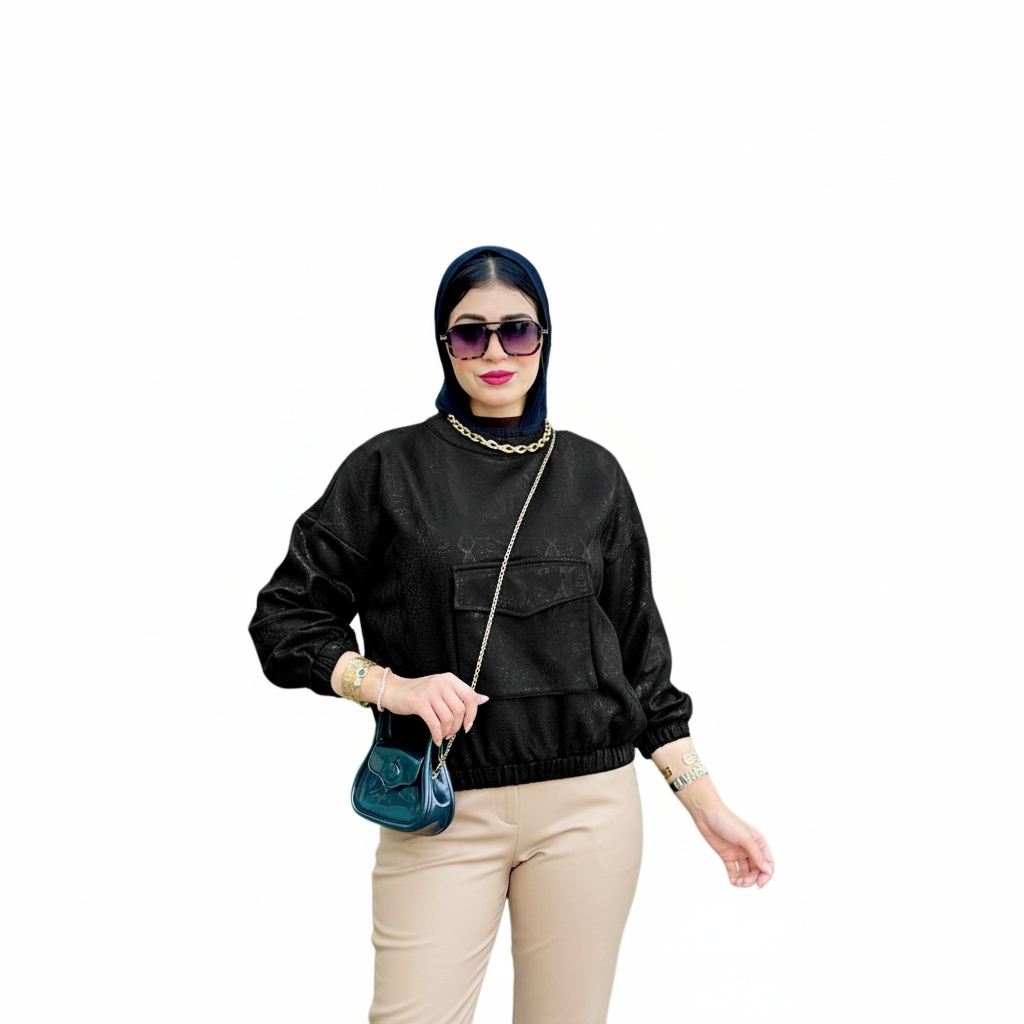 W240960117 سويت شيرت بيزك قصير