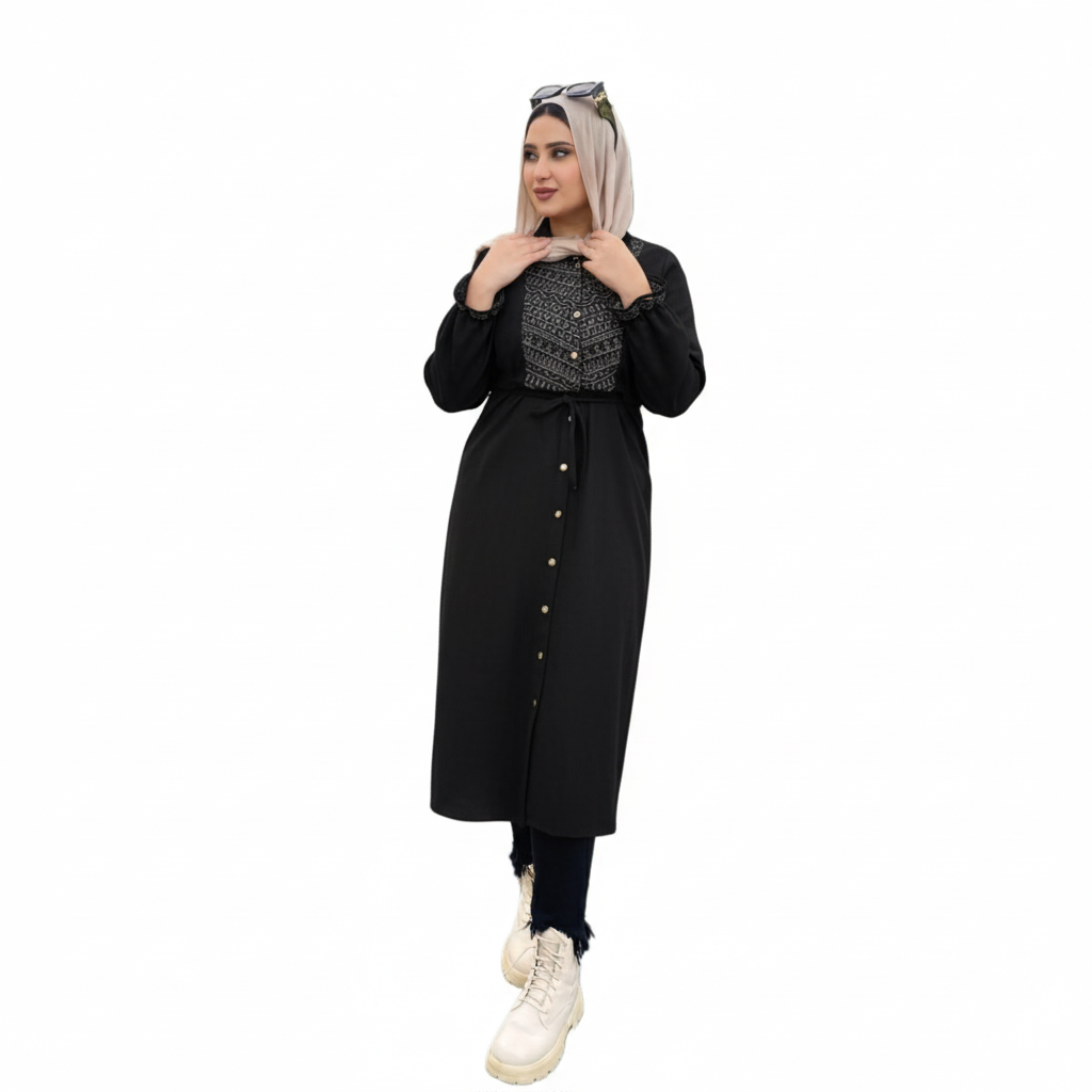 W24081144 فستان كم طويل