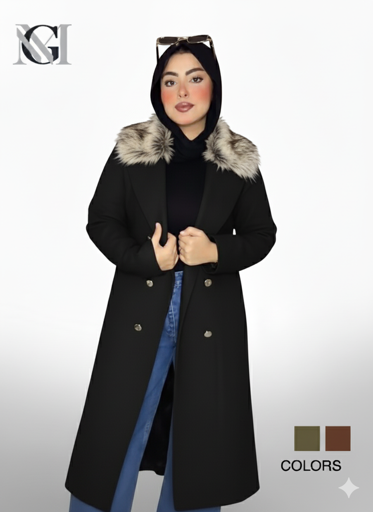 W24093345 بالطو قماش طويل