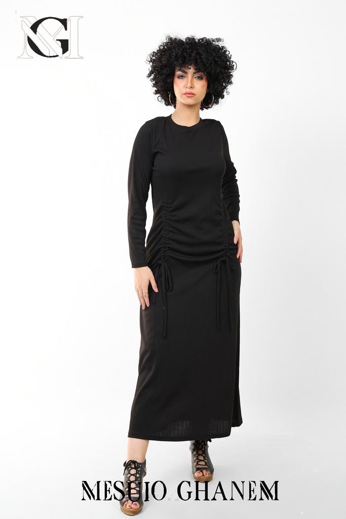 S250110223 فستان طويل كم طويل