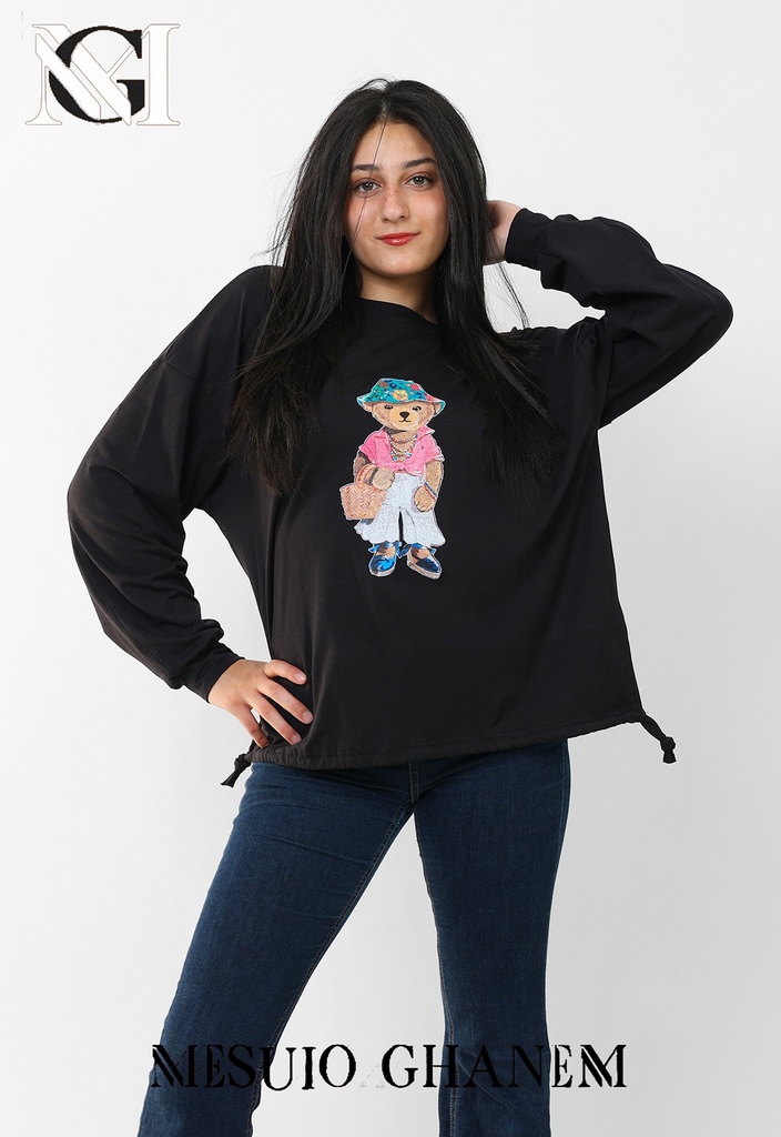 S25026347 تيشرت كم طويل مطبوع