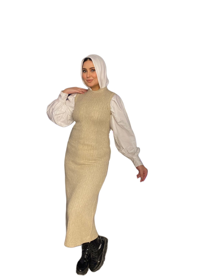 W23071137/2 فستان طويل كم طويل