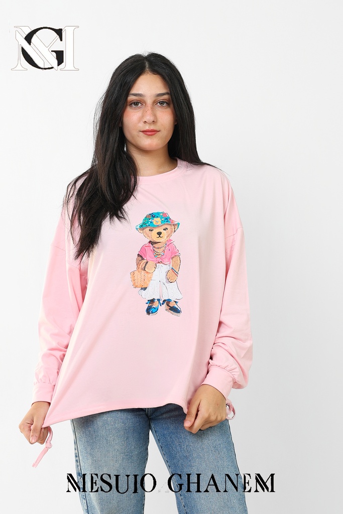 S25026347 تيشرت كم طويل مطبوع