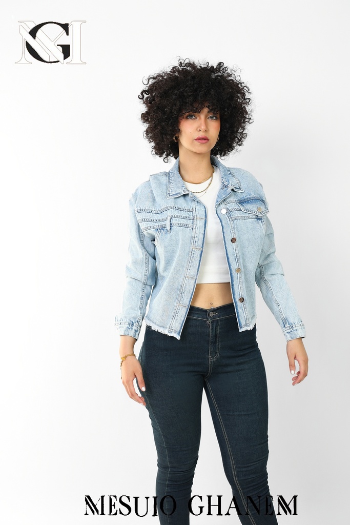 S25012705 جاكت جينز قصير